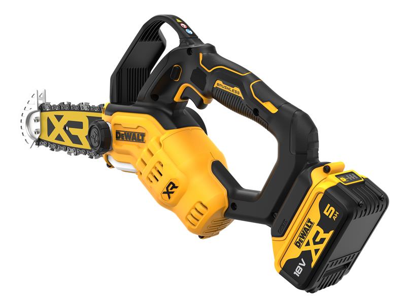 DEWALT XR Pruning Chain Saw 18V 1 x 5.0Ah Li-ion Bar Length 20cm DEWMPS520P1