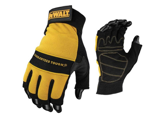 DEWALT Fingerless Synthetic Padded Leather Palm Gloves - Large DEWPERFORM4