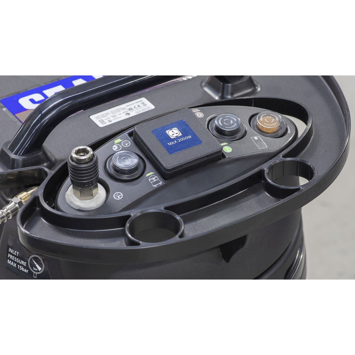 Sealey Vacuum Cleaner Industrial Dust-Free Wet/Dry 35L 1000W/230V Plastic Drum M-Class Self-Clean Filter DFS35M