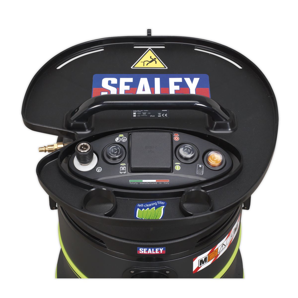 Sealey Vacuum Cleaner Industrial Dust-Free Wet/Dry 35L 1000W/230V Plastic Drum M-Class Self-Clean Filter DFS35M