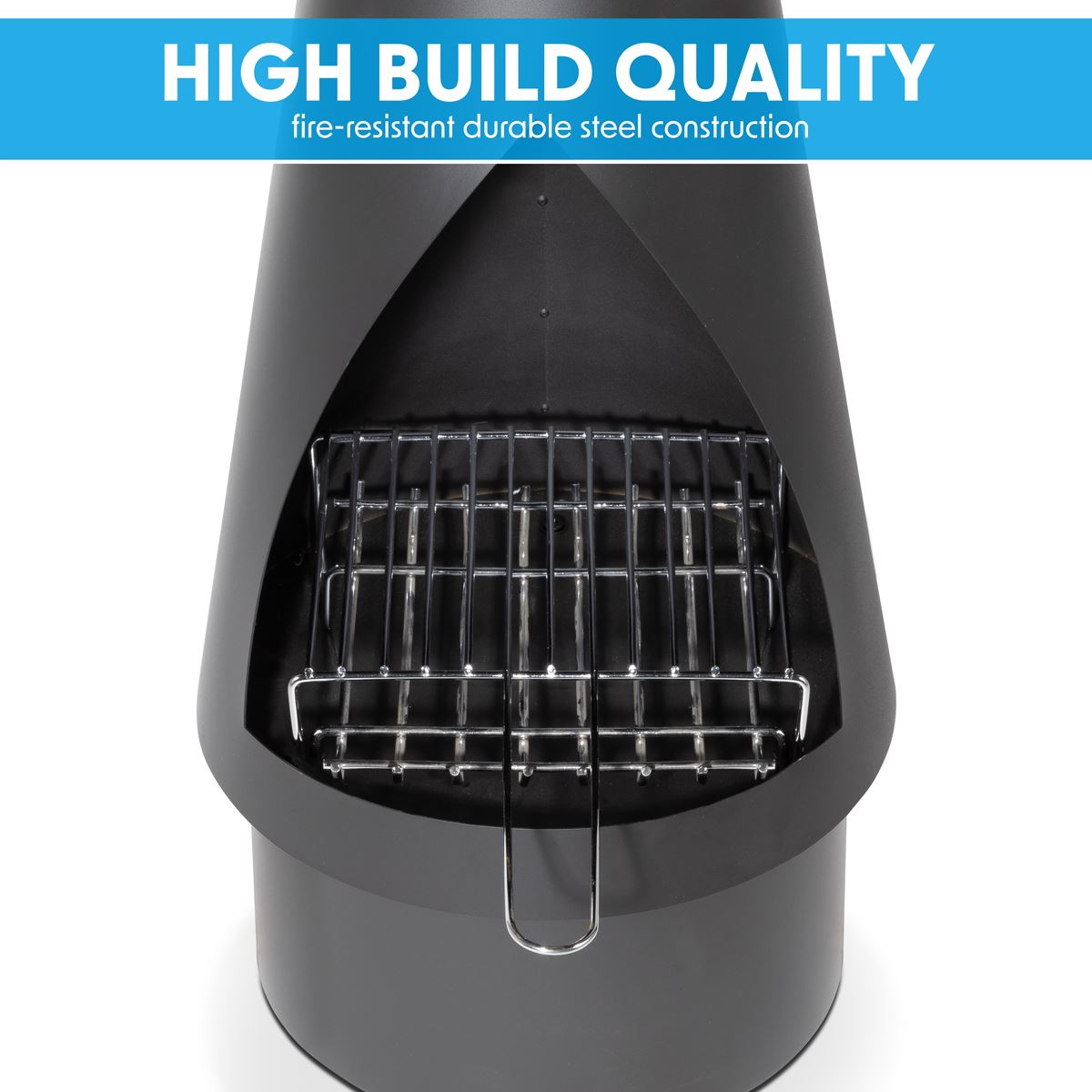 Sealey Dellonda Outdoor Chiminea, Fireplace, Fire Pit, Heater, Durable, Black Steel DG109