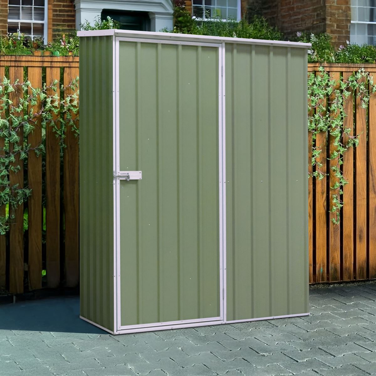 Sealey Garden Outdoor Storage Shed 1.5 x 0.8 x 1.9m Pent Style Roof Green DG113