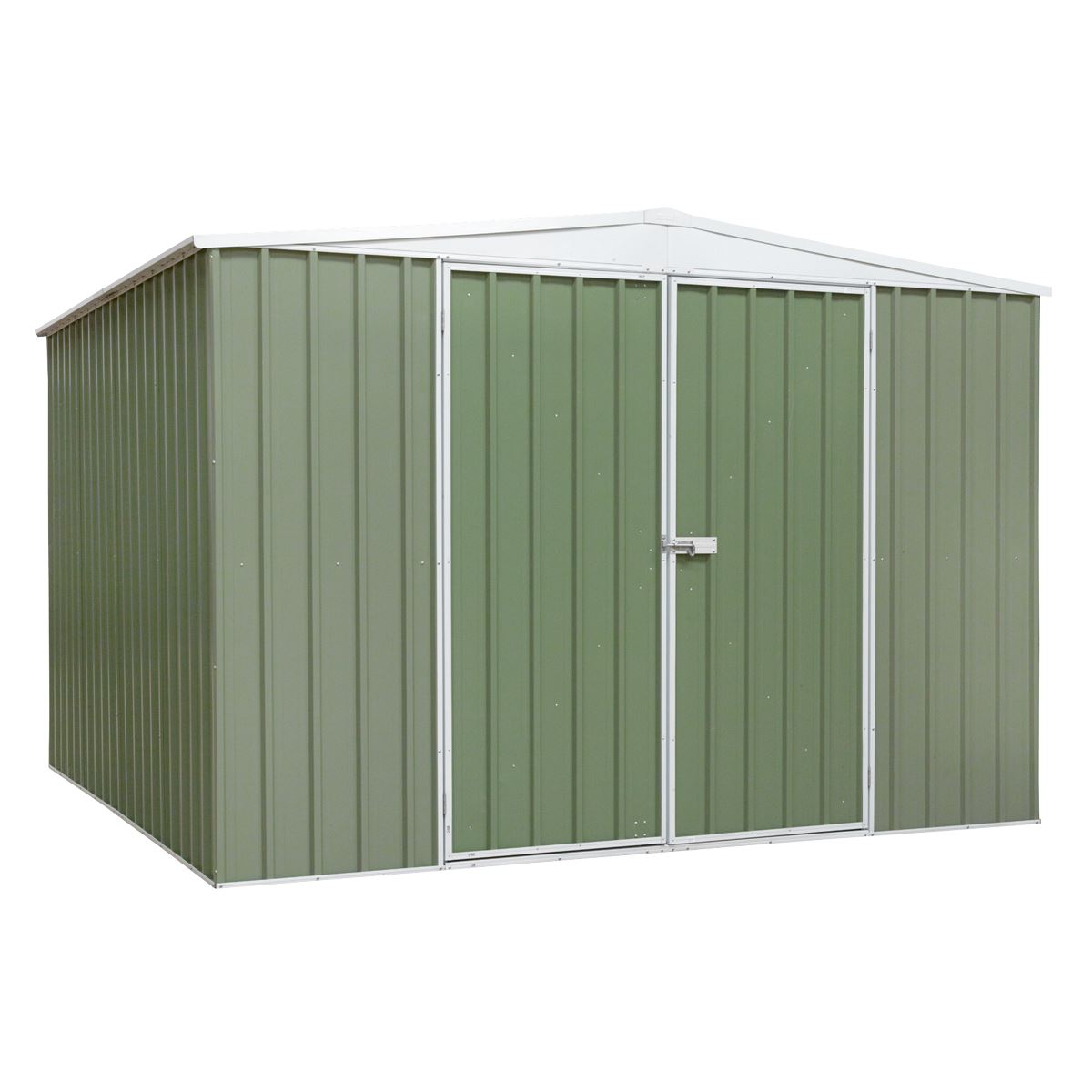 Sealey Galvanised Storage Shed 10FT x 10FT Apex Style Roof Green DG116