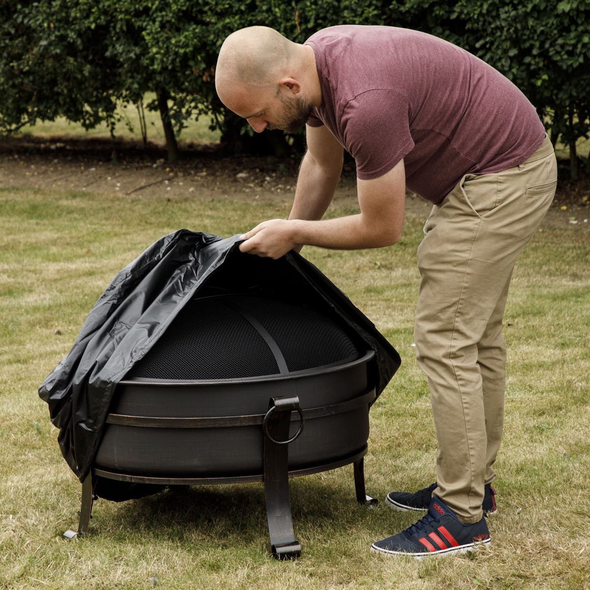 Sealey Fire Pit, Fireplace, Outdoor Patio Heater PVC Cover, Water-Resistant, Heavy-Duty DG118