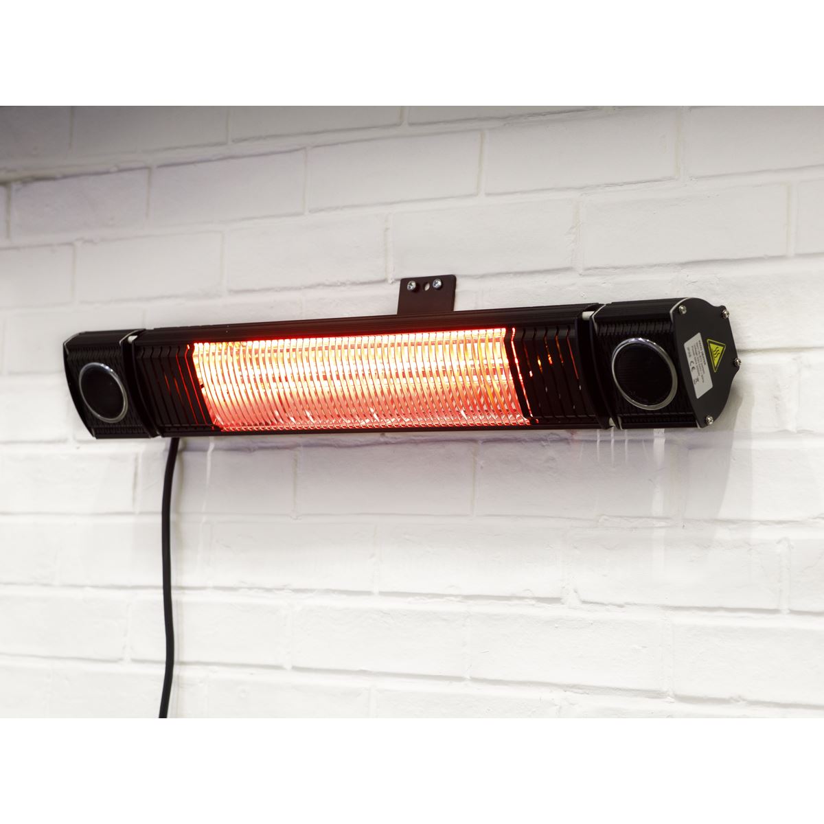 Dellonda Infrared Outdoor 2000W Patio Heater with Speakers Black DG125 DG125