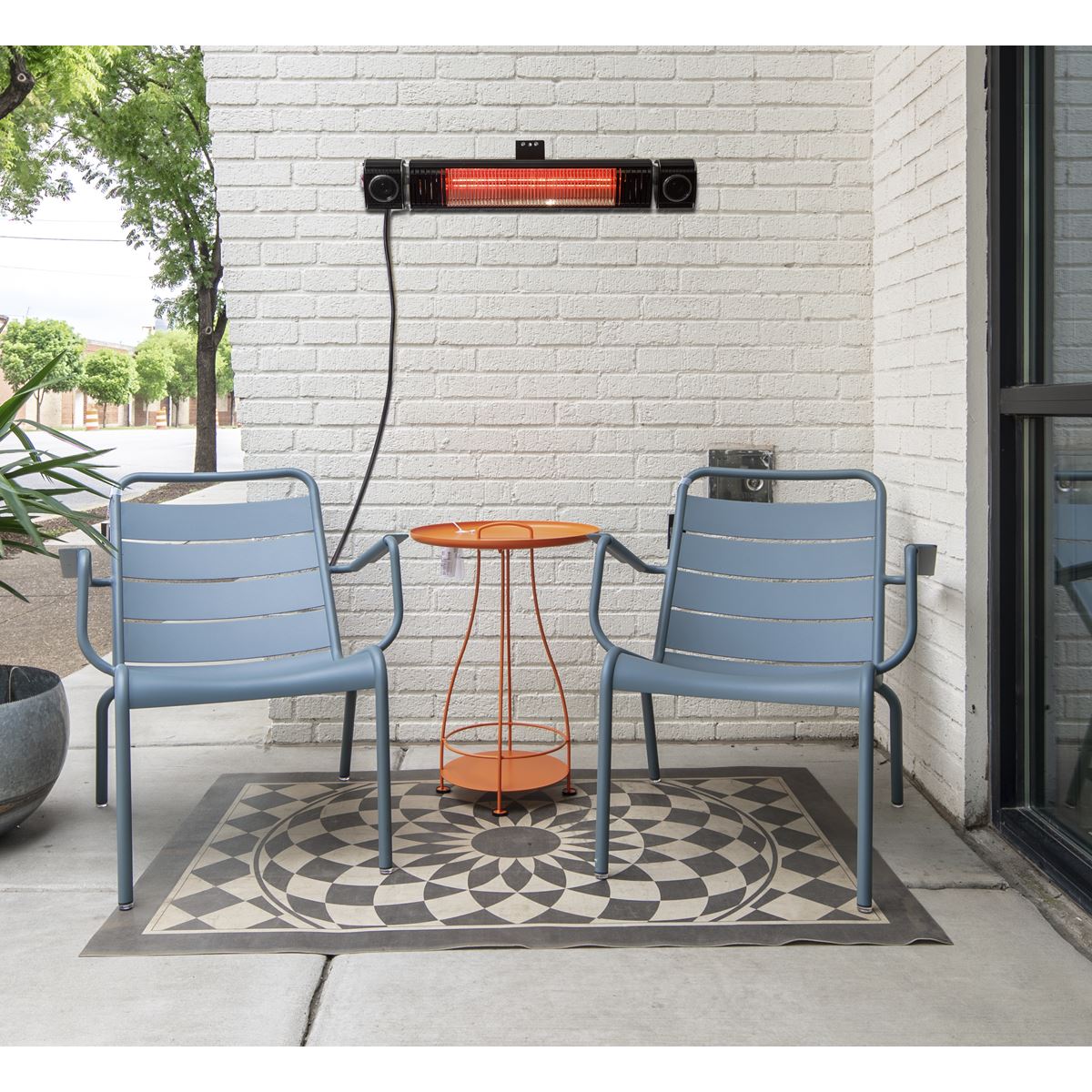 Dellonda Infrared Outdoor 2000W Patio Heater with Speakers Black DG125 DG125