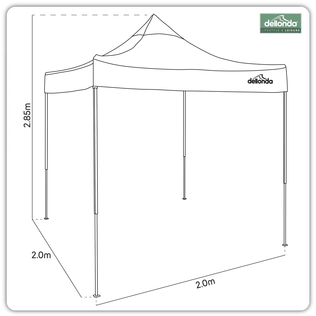 Dellonda Premium 2x2m Pop Up Gazebo Heavy Duty PVC Water Resistant Beige DG126