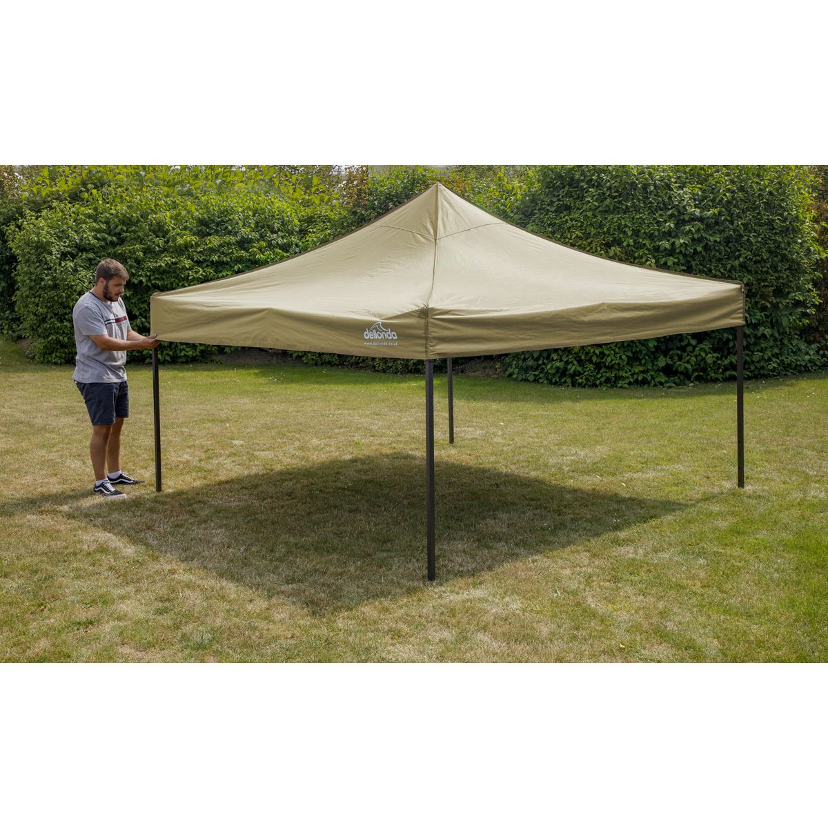 Dellonda Premium 2x2m Pop Up Gazebo Heavy Duty PVC Water Resistant Beige DG126