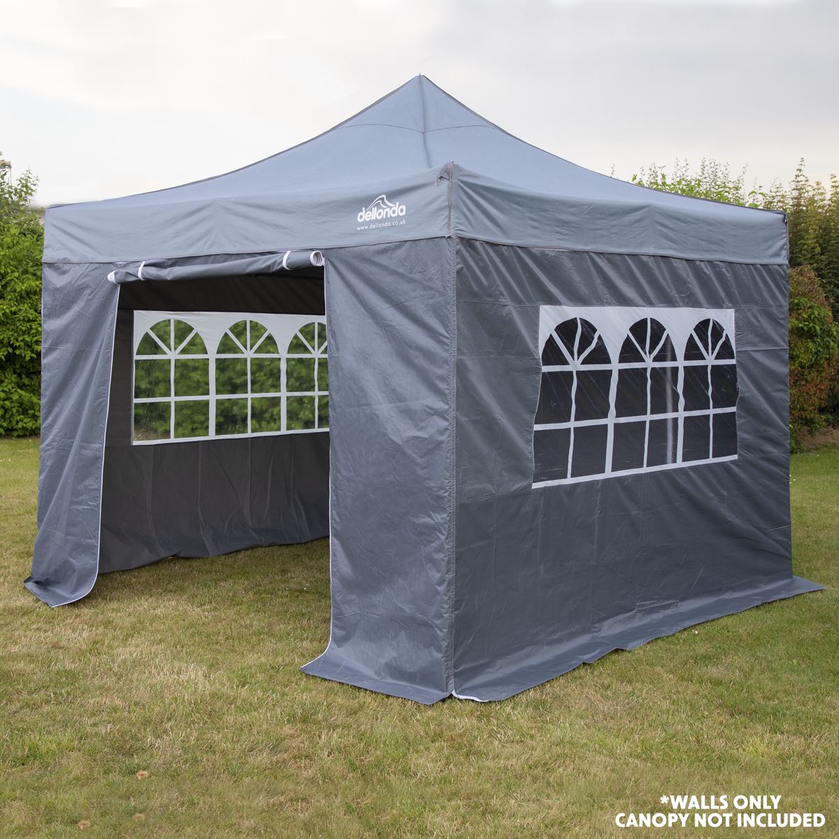 Sealey Dellonda Premium Gazebo/Marquee Side Walls/Doors/Windows, Fits 3 x 3m Models - Grey DG149