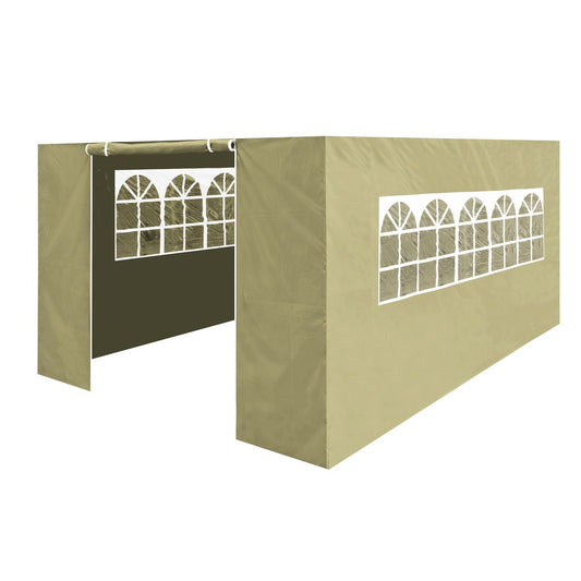 Dellonda Side Walls Doors Windows for Gazebo Marquee 3 x 4.5m Model Beige DG150