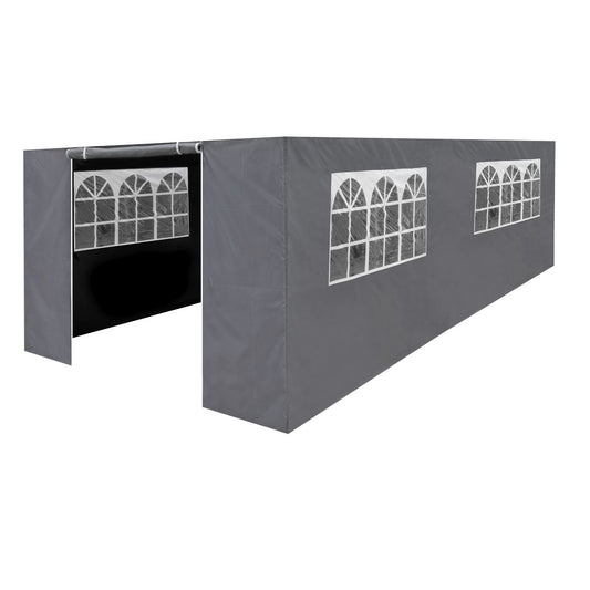 Dellonda Side Walls Doors Windows for Gazebo Marquee 3 x 6m Models Grey DG157
