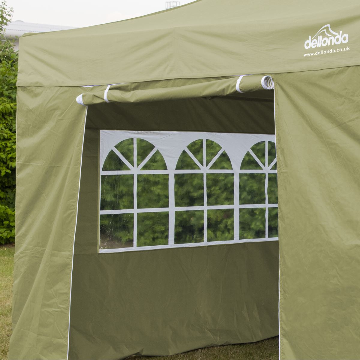 Sealey Dellonda Premium 2x2m Pop-Up Gazebo & Side Walls, PVC Coated, Water Resistant Fabric, Supplied with Carry Bag, Rope, Stakes & Weight Bags - Beige DG160