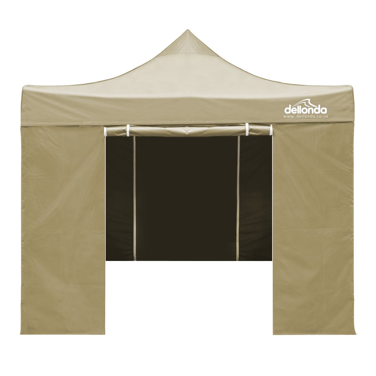 Sealey Dellonda Premium 2x2m Pop-Up Gazebo & Side Walls, PVC Coated, Water Resistant Fabric, Supplied with Carry Bag, Rope, Stakes & Weight Bags - Beige DG160