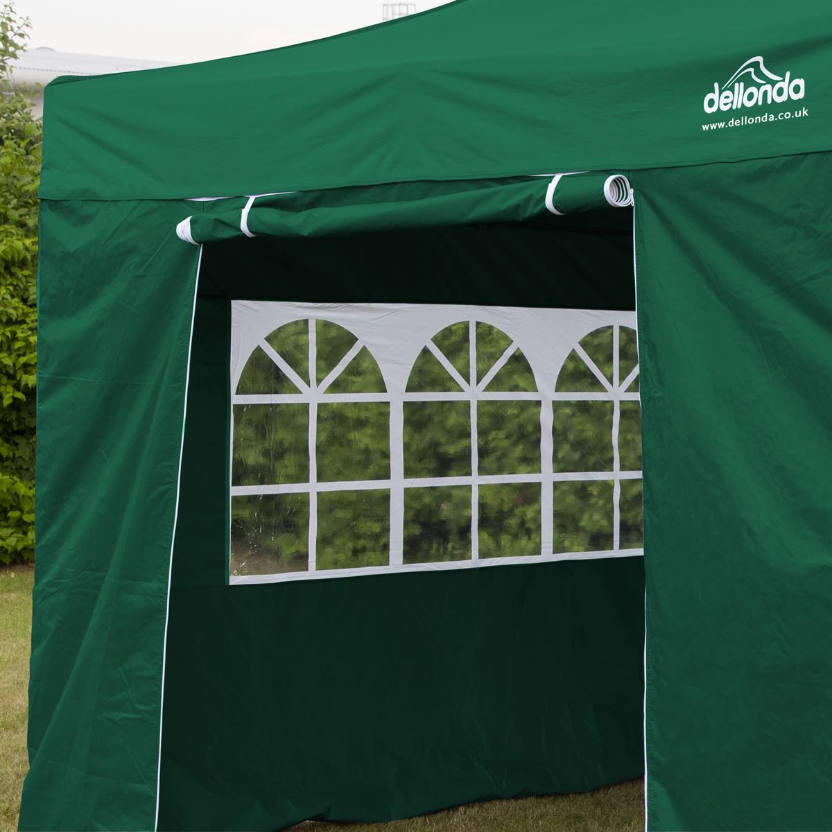 Sealey Dellonda Premium 2x2m Pop-Up Gazebo & Side Walls, PVC Coated, Water Resistant Fabric with Carry Bag, Rope, Stakes & Weight Bags - Green DG162