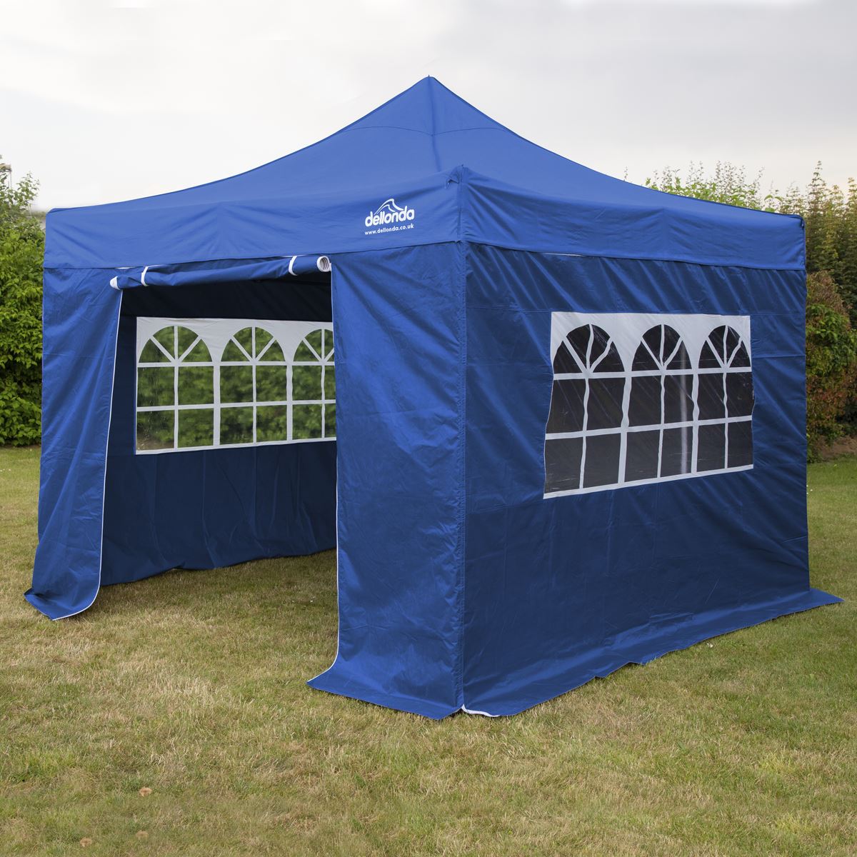 Sealey Dellonda Premium 3x3m Pop-Up Gazebo & Side Walls, PVC Coated, Water Resistant Fabric with Carry Bag, Rope, Stakes & Weight Bags - Blue DG165