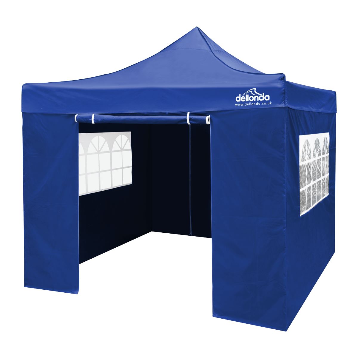Sealey Dellonda Premium 3x3m Pop-Up Gazebo & Side Walls, PVC Coated, Water Resistant Fabric with Carry Bag, Rope, Stakes & Weight Bags - Blue DG165