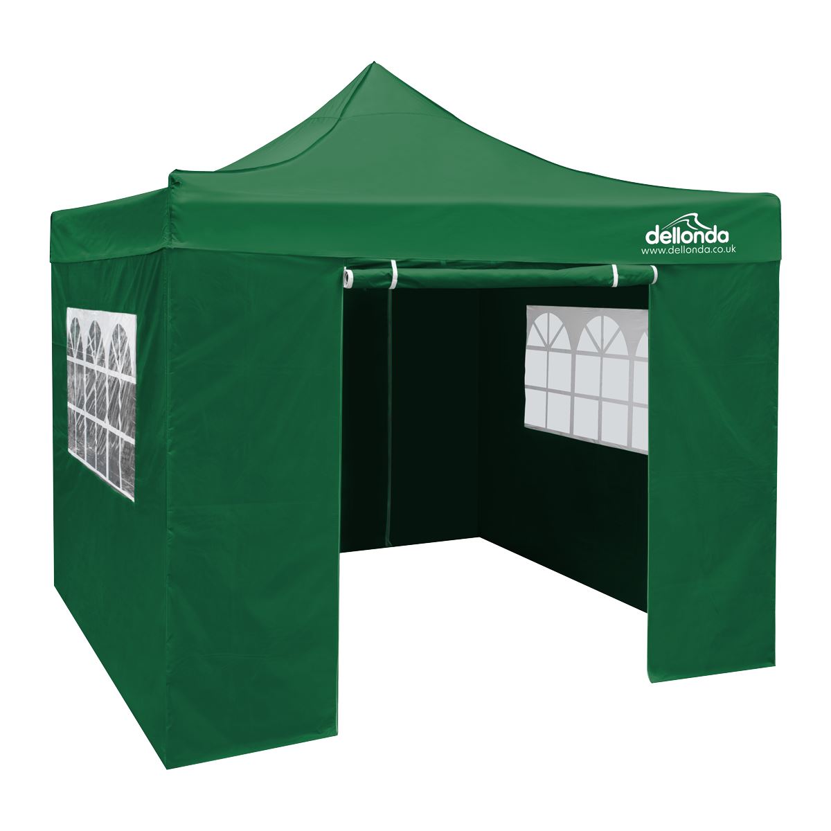 Sealey Dellonda Premium 3x3m Pop-Up Gazebo & Side Walls, PVC Coated, Water Resistant Fabric with Carry Bag, Rope, Stakes & Weight Bags - Green DG166