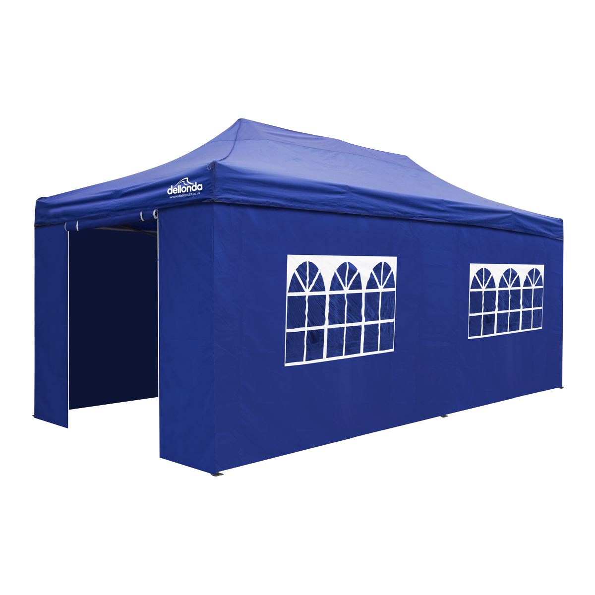 Sealey Dellonda Premium 3x6m Pop-Up Gazebo & Side Walls, PVC Coated, Water Resistant Fabric with Carry Bag, Rope, Stakes & Weight Bags - Blue Canopy - DG173 DG173