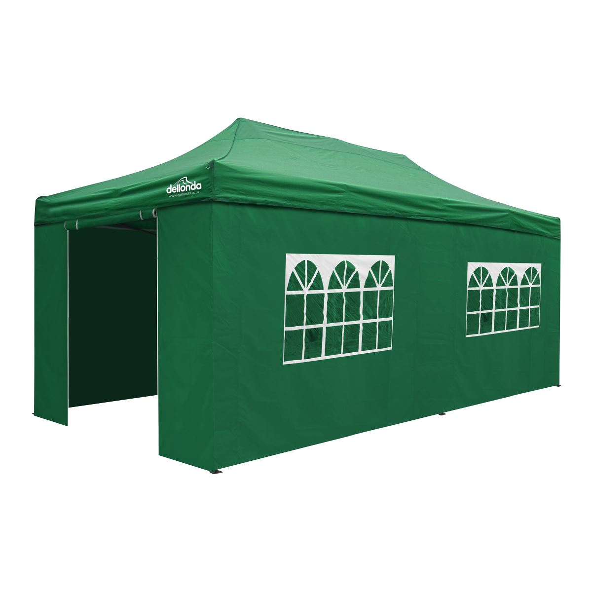 Sealey Dellonda Premium 3x6m Pop-Up Gazebo & Side Walls, PVC Coated, Water Resistant Fabric with Carry Bag, Rope, Stakes & Weight Bags - Green DG174