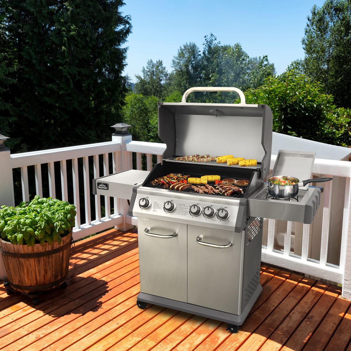 Sealey Dellonda Deluxe Gas BBQ Grill Stainless Steel Side Burner DG17