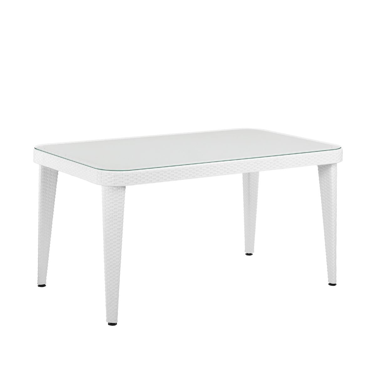 Dellonda Outdoor Dining Table Weather Resistant Body Glass Table 90x150cm DG210