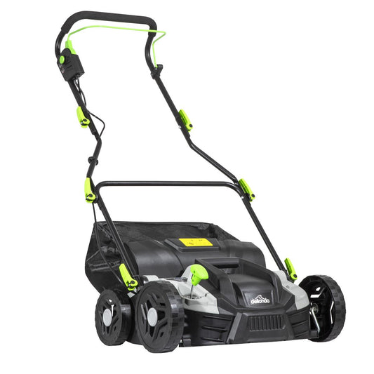 Sealey Dellonda 1500W Electric 2-in-1 Scarifier with 5-Heights, 36cm Cutting Diameter, 45L Grass Collection Bag, 10m Mains Cable, Hand Push DG216