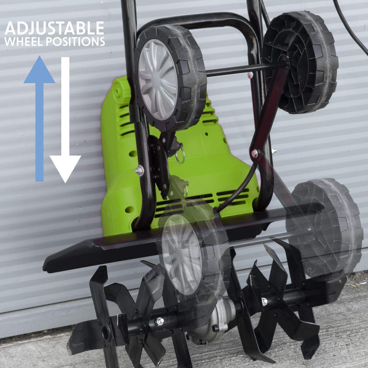 Sealey Dellonda Electric Tiller/Cultivator, 1500W Rotavator for Digging Garden Soil, Electric Weeder 40cm Working Width, 6 Blades, 10m Power Cable, Foldable Frame DG217