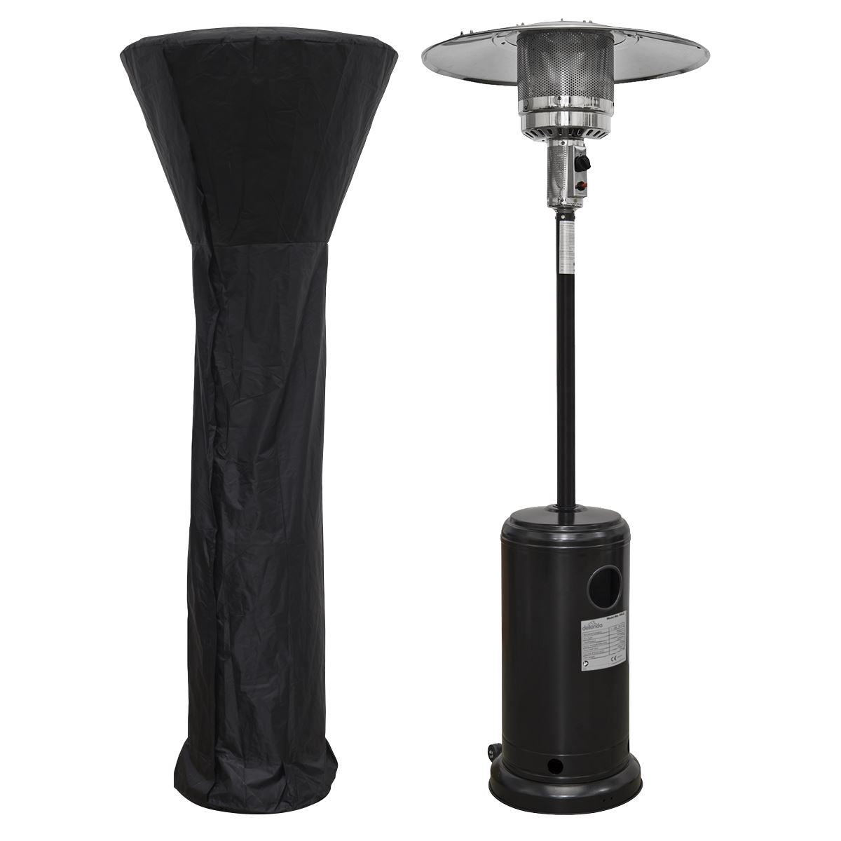 Sealey Dellonda Freestanding Gas Patio Heater 13kW with wheels for Commercial & Domestic Use, Supplied with Cover, Black DG220