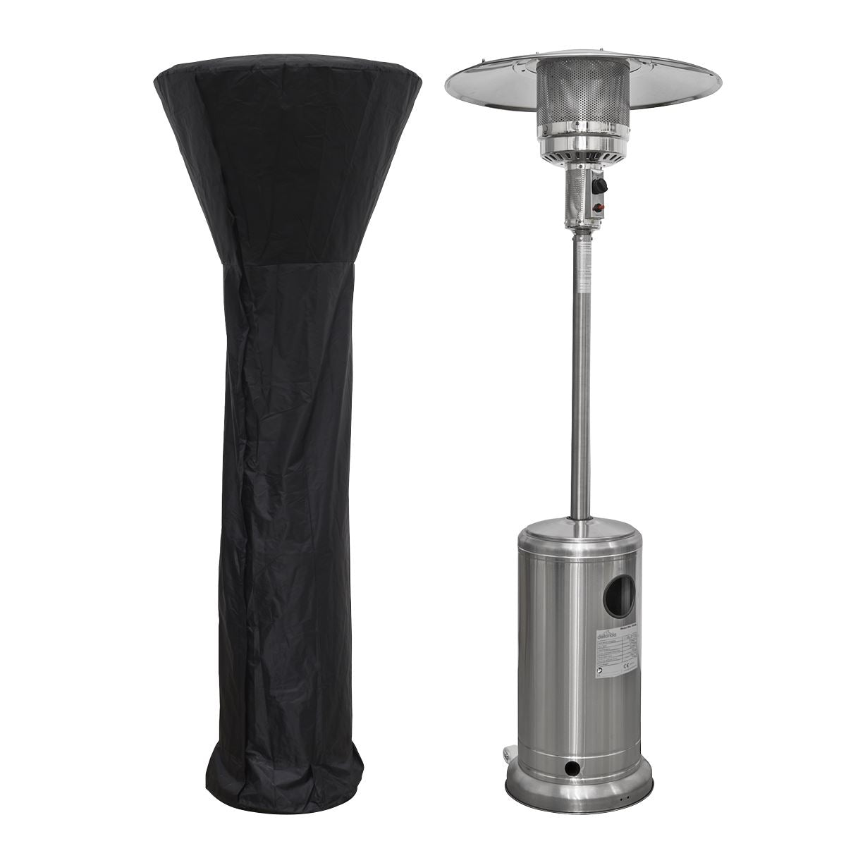 Sealey Dellonda Freestanding Gas Patio Heater 13kW with Wheels Supplied with Cover, Stainless Steel DG221