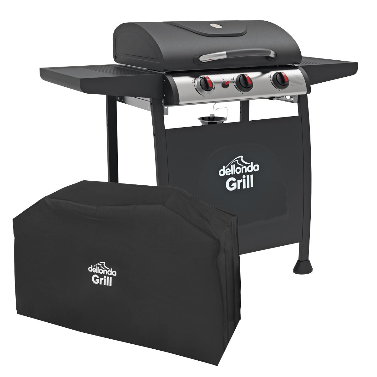 Sealey Dellonda 3 Burner Gas BBQ Grill with Piezo Ignition, Thermometer & Cover DG228