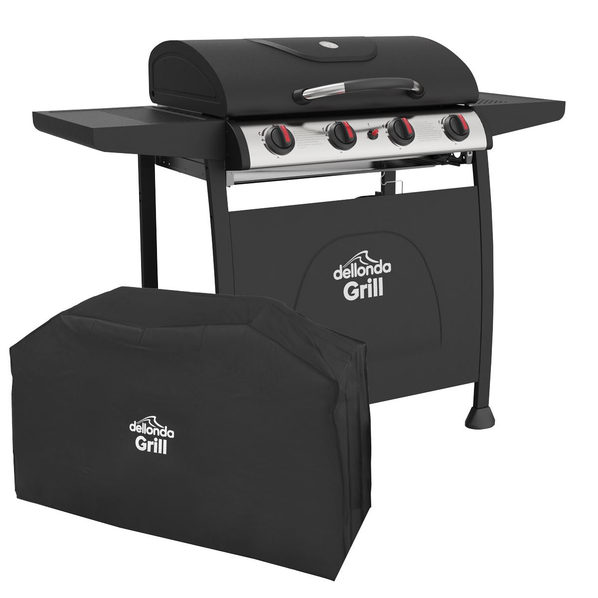 Sealey Dellonda 4 Burner Gas BBQ Grill with Piezo Ignition, Thermometer & Cover DG229