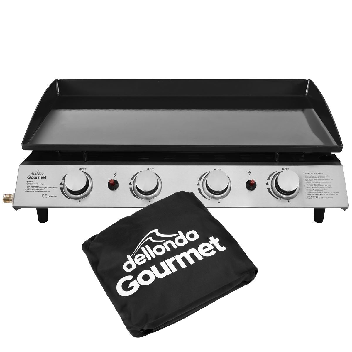 Sealey Dellonda 4 Burner Portable Gas Plancha & Cover DG234