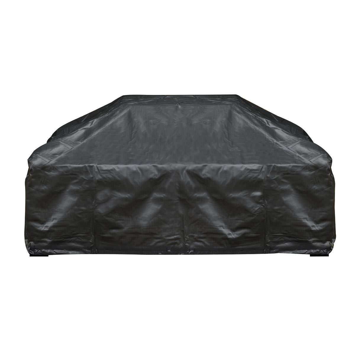 Sealey Dellonda 35" Square Outdoor Fire Pit, Mesh Screen Lid, Black with Water Resistant Drawstring Cover DG238