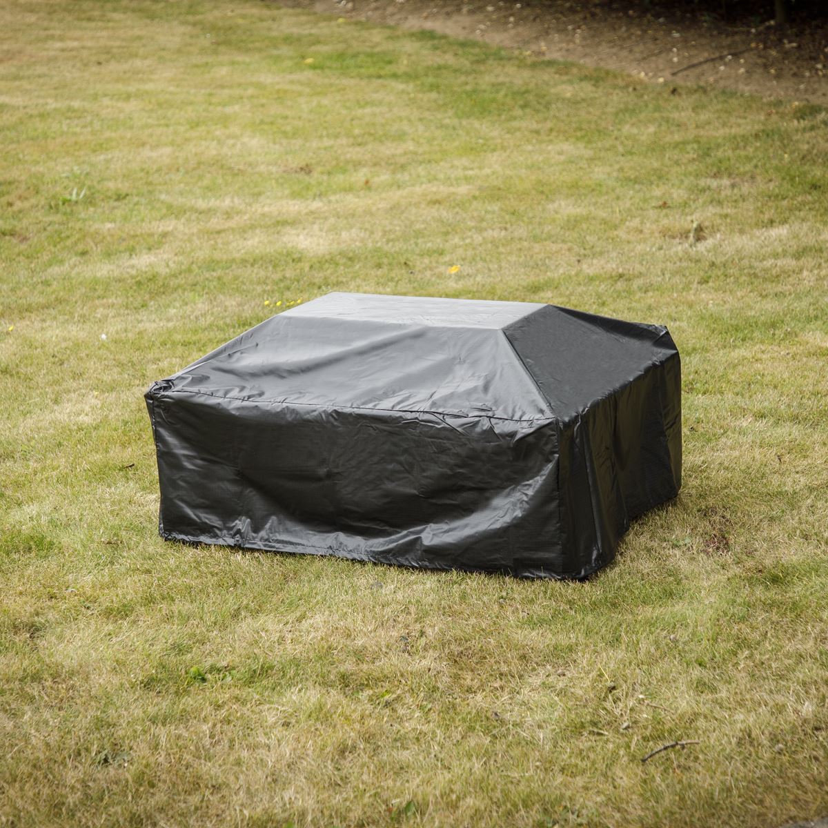 Sealey Dellonda 35" Rectangular Outdoor Fire Pit, Antique Bronze Effect, Supplied with Water-Resistant Drawstring Cover DG239