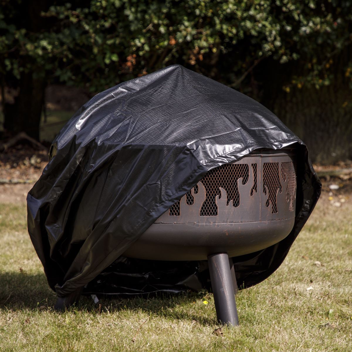 Sealey Dellonda Deluxe 24" Fire Pit, Fireplace, Outdoor Patio Heater, Decoration Rings, Supplied with Cooking Grill, Safety Screen, Poker & Cover DG242
