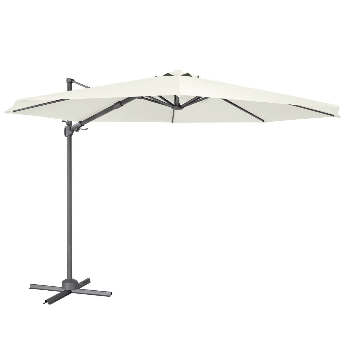 Dellonda 3m Garden Patio Cantilever Parasol Umbrella 360 Rotation Cream DG268