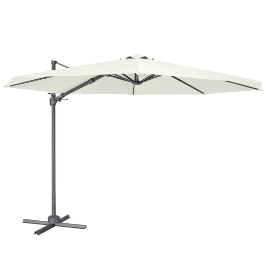 Dellonda 3m Garden Patio Cantilever Parasol Umbrella 360 Rotation Cream DG268