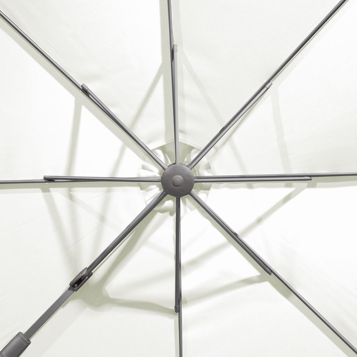 Dellonda 3m Garden Patio Cantilever Parasol Umbrella 360 Rotation Cream DG268