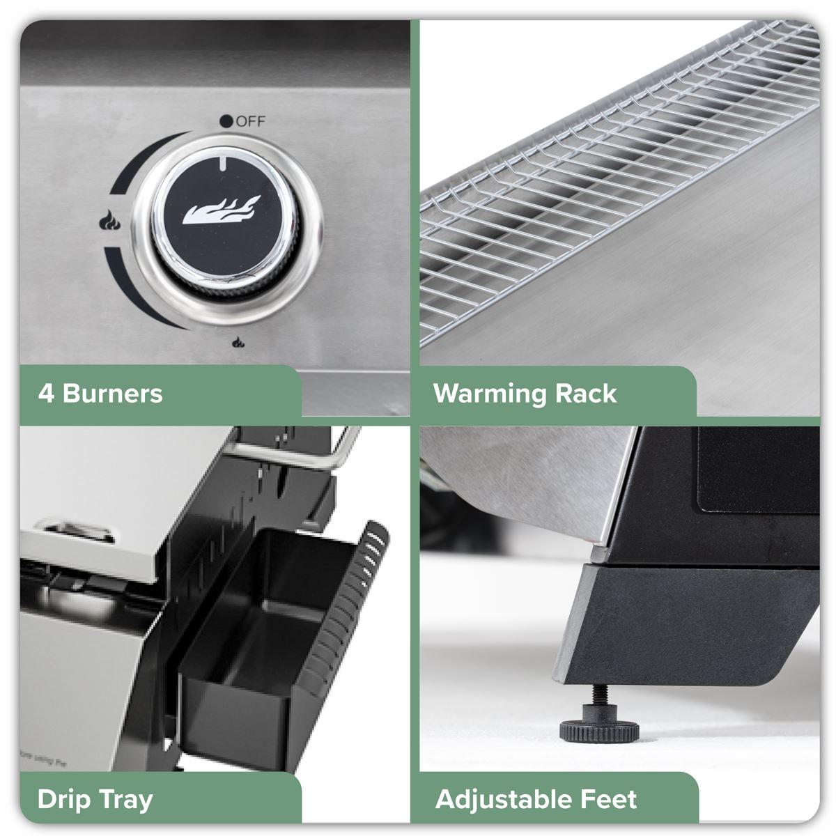 Sealey Dellonda 4 Burner Stainless Steel Portable Gas Plancha Rack 10kW DG277