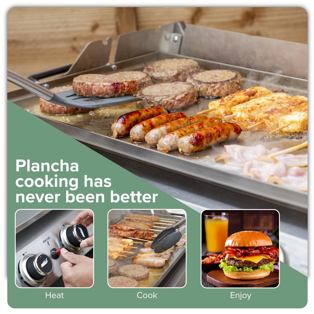 Sealey Dellonda 4 Burner Stainless Steel Portable Gas Plancha Rack 10kW DG277