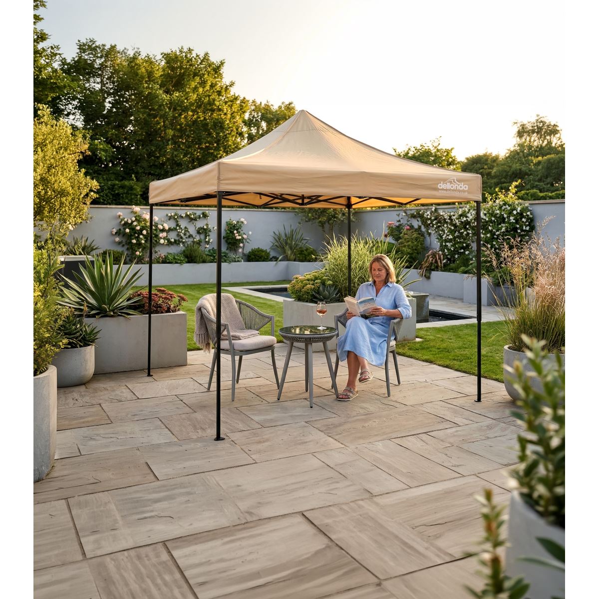 Sealey Dellonda 3x3m Pop-Up Gazebo Canopy with Water-Resistant Carry Bag, Stakes & Weight Bags - Beige DG304