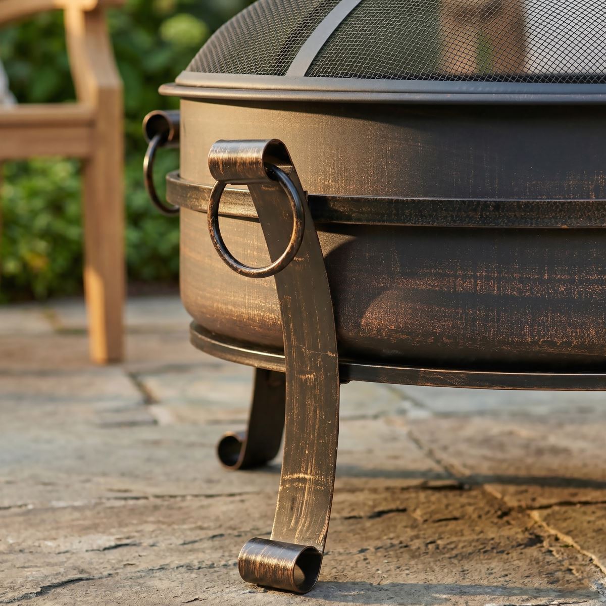 Sealey Dellonda 30" Deluxe 2-in-1 Outdoor Fire Pit & Coffee Table Antique Bronze Effect DG42