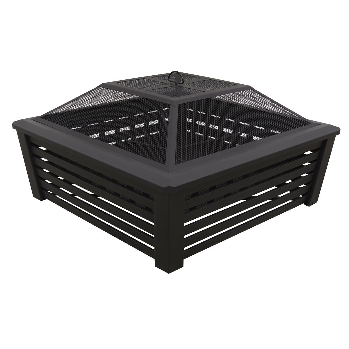 Sealey Dellonda 35" Square Outdoor Fire Pit, Black DG43