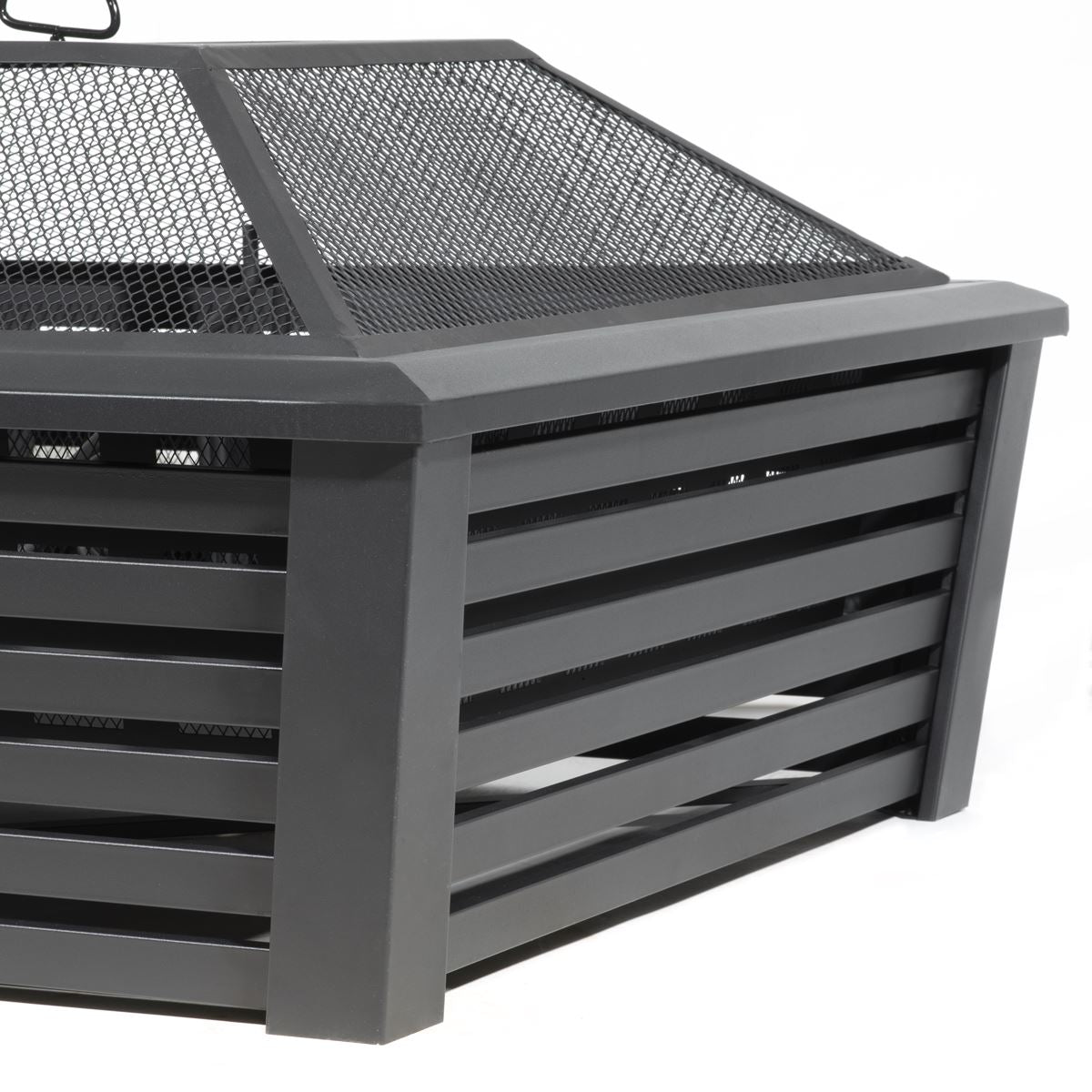 Sealey Dellonda 35" Square Outdoor Fire Pit, Black DG43