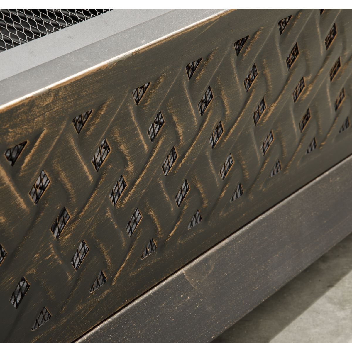 Sealey Dellonda 35" Rectangular Outdoor Fire Pit, Antique Bronze Effect DG44