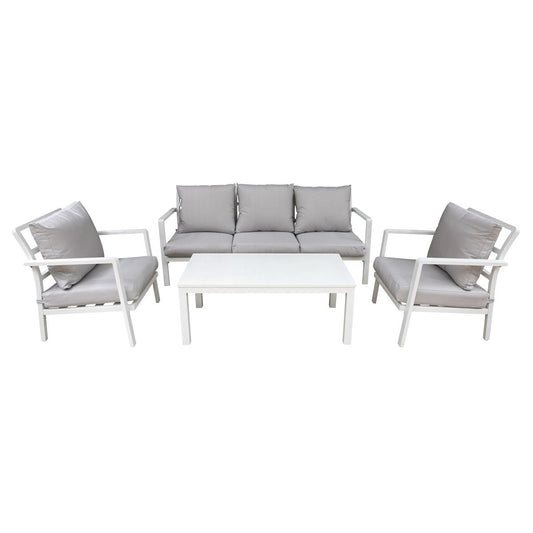 Sealey Dellonda Kyoto 4-Piece Aluminium Outdoor Sofa Arm Chair Coffee TableDG52