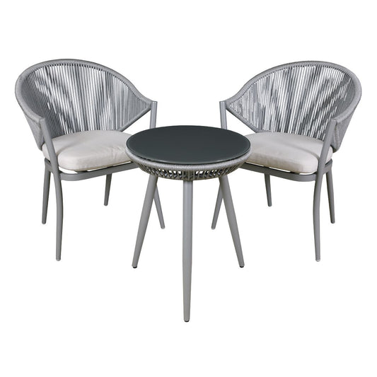 Sealey Dellonda Echo 3pc Aluminium Balcony Set with Tempered Glass Top DG58