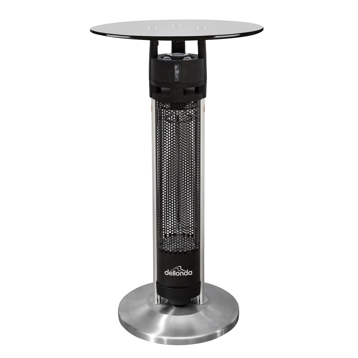 Sealey Dellonda Bistro Table with 1600W Heater, 95cm, Black/Stainless Steel DG63
