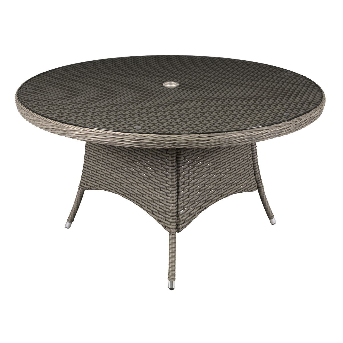 Dellonda Chester Rattan Wicker Outdoor Dining Table with Tempered Glass DG67