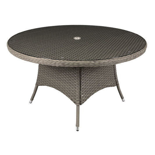 Dellonda Chester Rattan Wicker Outdoor Dining Table with Tempered Glass DG67